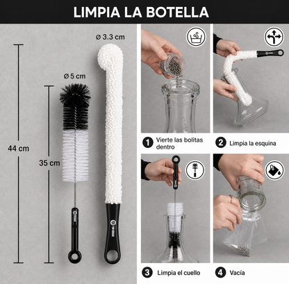 Kit de Limpieza para shisha con Cepillos Flexibles y Accesorios